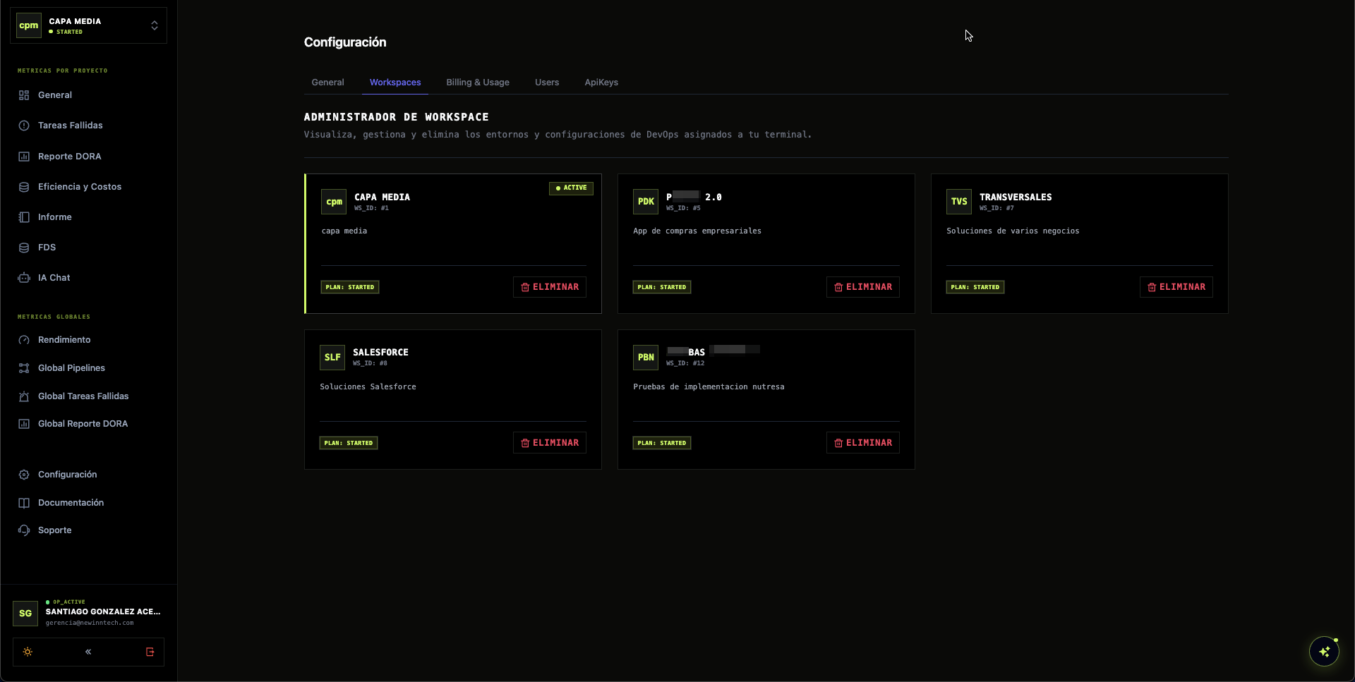 Configuración de Workspaces de Azure - DevOps Monitor